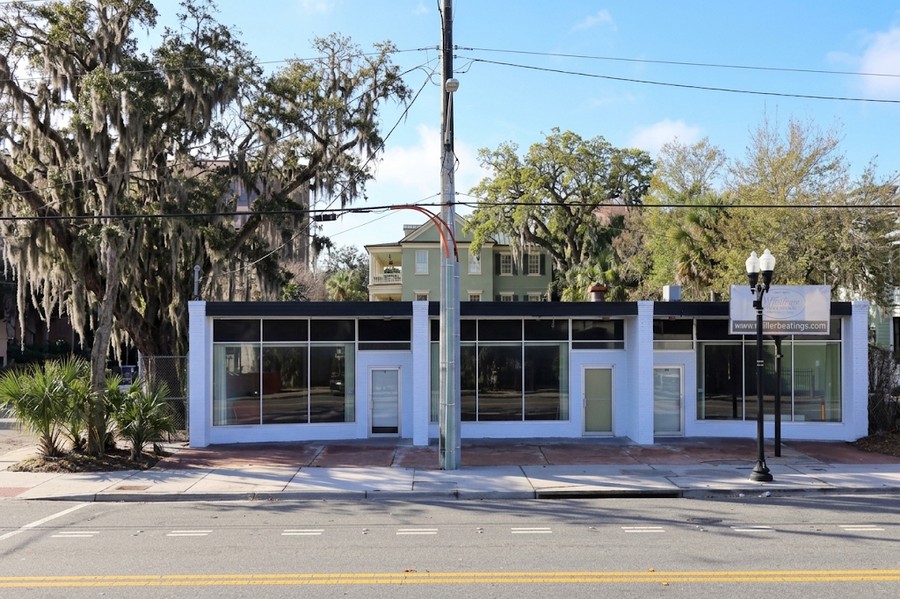 The renovated storefront row at 908 West Central in Orlando.