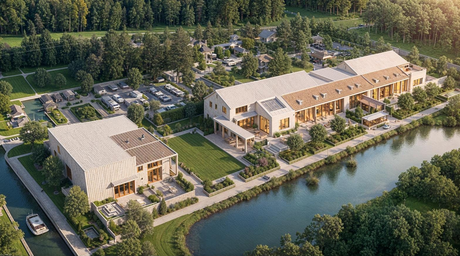 Concept rendering of PALMA at Nexton, an aerial over the pond.