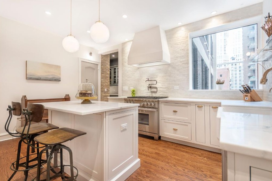 The rebuilt kitchen of Residence 5W, the Gold Coast outside.