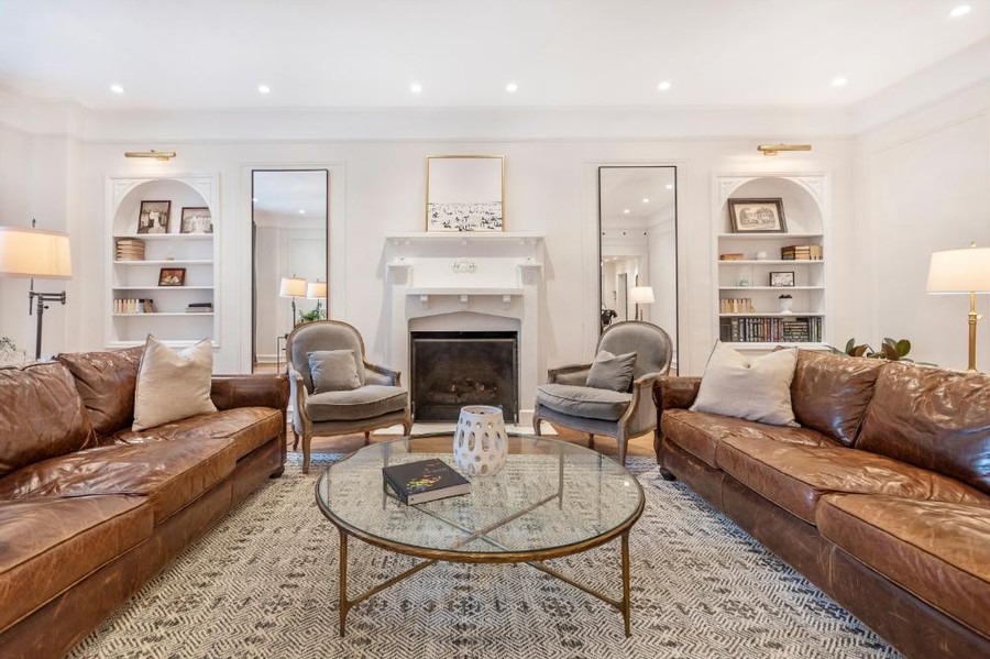 The living room of Residence 5W after the renovation.